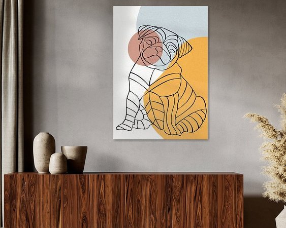 Voorbeeld van het werk in een kamer