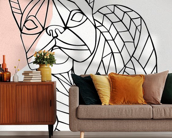 Voorbeeld van het werk in een kamer