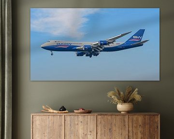 Landing Silk Way West Airlines Boeing 747-8. by Jaap van den Berg