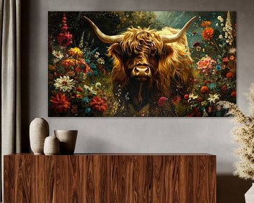 Scottish Highlanders : Fleurs à l'huile sur ByNoukk