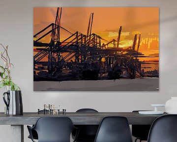 Schilderij Maasvlakte te Rotterdam van Anton de Zeeuw