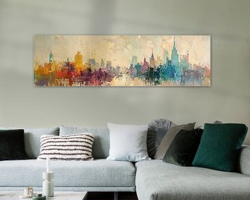 Stadtbild Abstrakt | Metropole Spektrum Vision von Abstraktes Gemälde