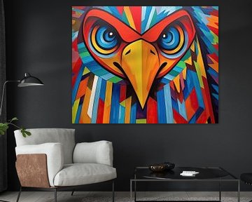 Peinture perroquet coloré | Trendy Eye-catcher sur Tableaux ARTEO