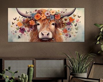 Peinture de fleurs Highlander sur Peinture Abstraite