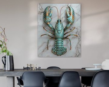 Designer lobster turquoise van Rene Ladenius Digital Art