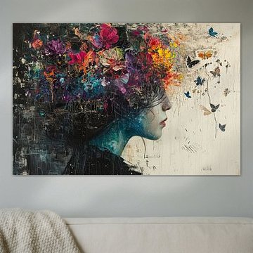 Modern Portrait | Colourful Butterfly Portrait by Art Whims