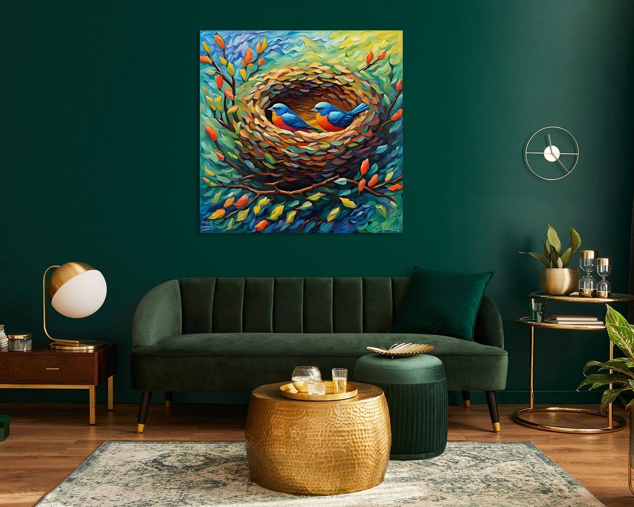 Voorbeeld van het werk in een kamer