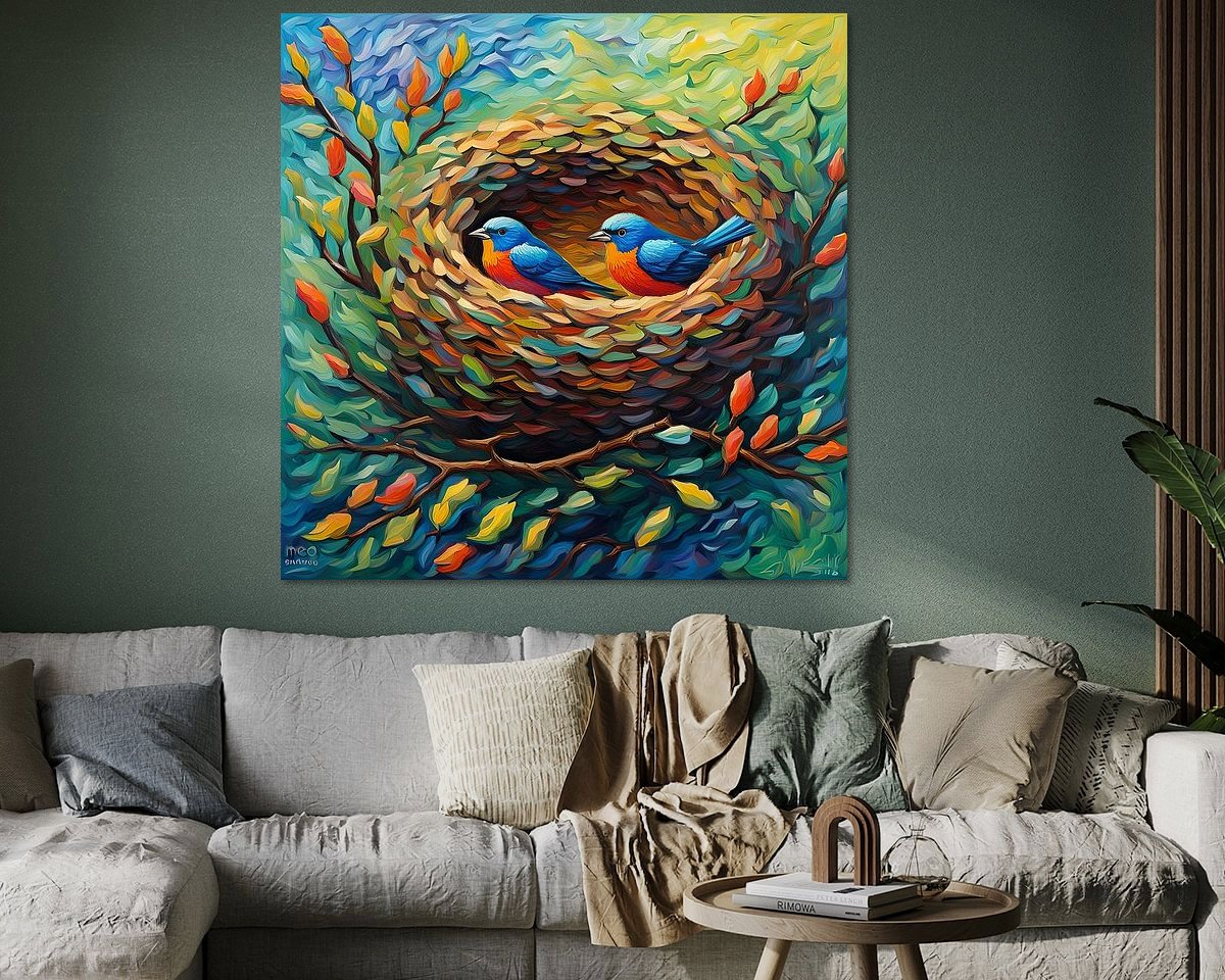 Voorbeeld van het werk in een kamer