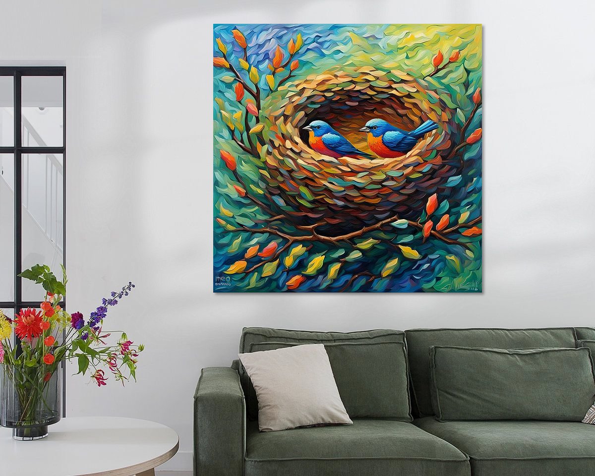 Voorbeeld van het werk in een kamer