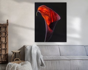 Red chalice, still life of a flower by Studio Allee