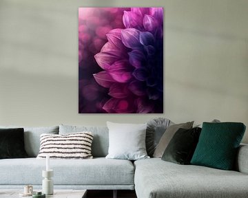 Gros plan d'une fleur violette avec une belle lumière