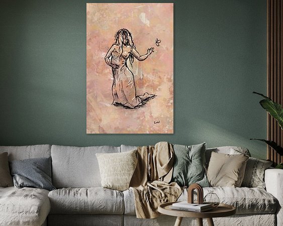 Voorbeeld van het werk in een kamer