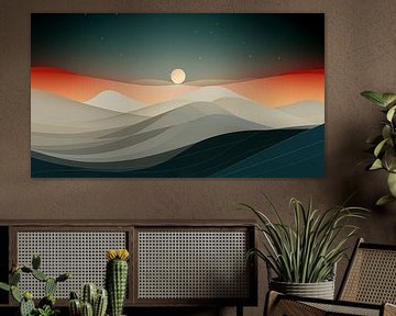 Abstract mountain landscape in geometric shapes by Black Coffee