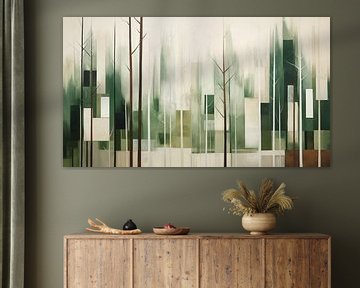 Abstract forest landscape in geometric shapes by Black Coffee