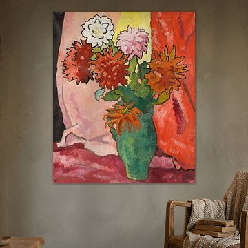 Louis Valtat - Dahlias, green pot (circa 1942)