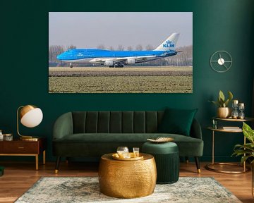 Rollender KLM Boeing 747-400 Jumbojet. von Jaap van den Berg