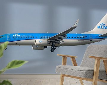 KLM Boeing 737-800 passagiersvliegtuig. van Jaap van den Berg