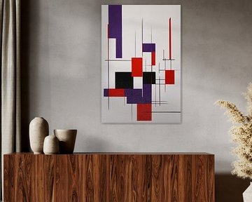 Geometric Abstraction in Primary Colours by De Muurdecoratie