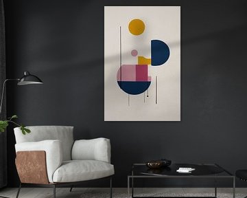 Abstract geometry with primary colours by De Muurdecoratie