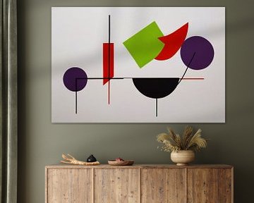 Abstract Geometry with Colourful Shapes by De Muurdecoratie