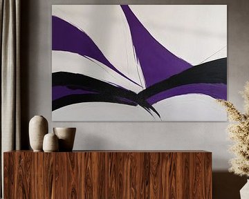 Abstract Purple-Black Dynamic Contrast by De Muurdecoratie