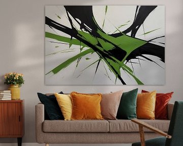 Groene en Zwarte Abstracte Dynamiek van Art & Soul Creations