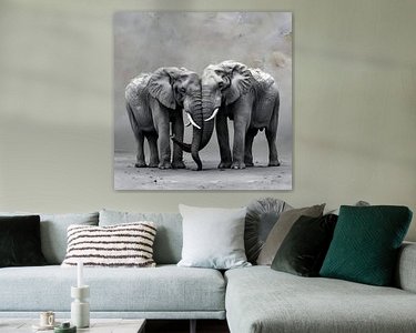 Voorbeeld van het werk in een kamer