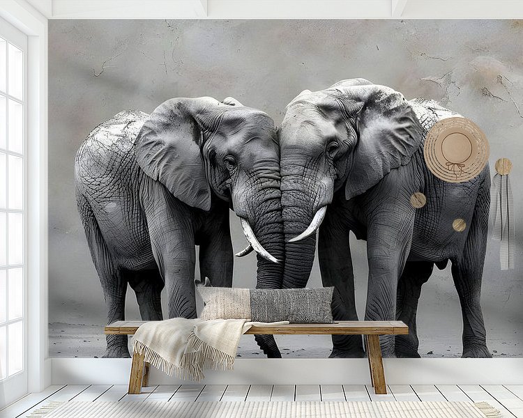 Voorbeeld van het werk in een kamer