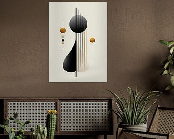 Minimalisme in goud,zwart en roomwit van Hilde Remerie Photography and digital art