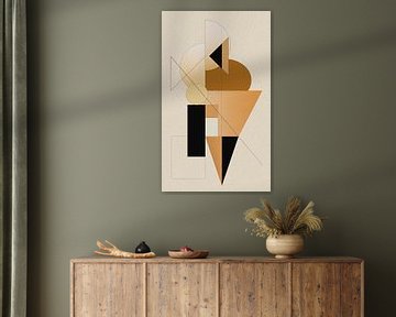Minimalisme in goud,oranje en zwart van Hilde Remerie Photography and digital art
