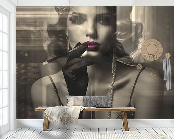 Smoking Woman twenties van FoXo Art