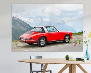 Porsche 912 Targa klassieke sportwagen in de Alpen van Sjoerd van der Wal Fotografie