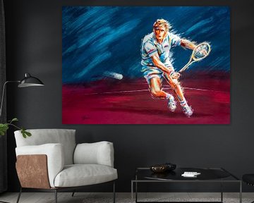 The tennis player - acrylic on paper by Galerie Ringoot