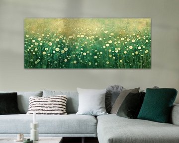 Champ vert avec des fleurs sur True Nature Art