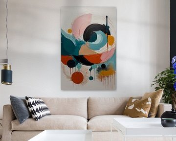 Abstract Dance of Colour and Form by De Muurdecoratie