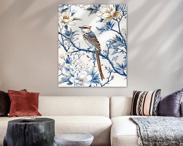 Delft Blue Bird by But First Framing