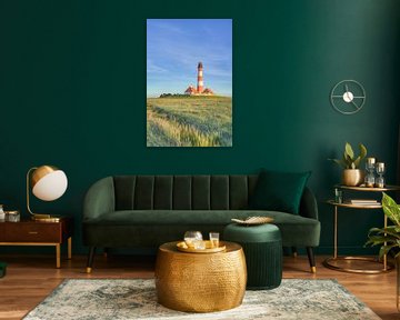 Westerheversand lighthouse in the evening sun by Michael Valjak