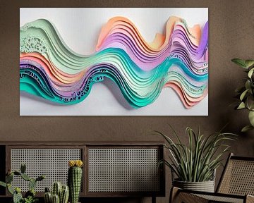 Muurkleuren met design en golven van Mustafa Kurnaz