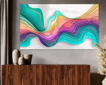 Wand Farben mit Design und Wellen