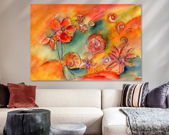 Voorbeeld van het werk in een kamer