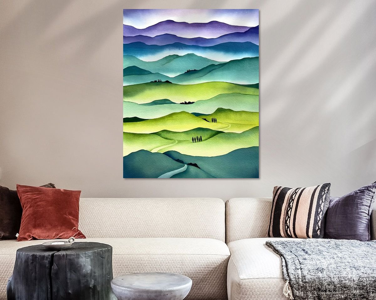 Voorbeeld van het werk in een kamer