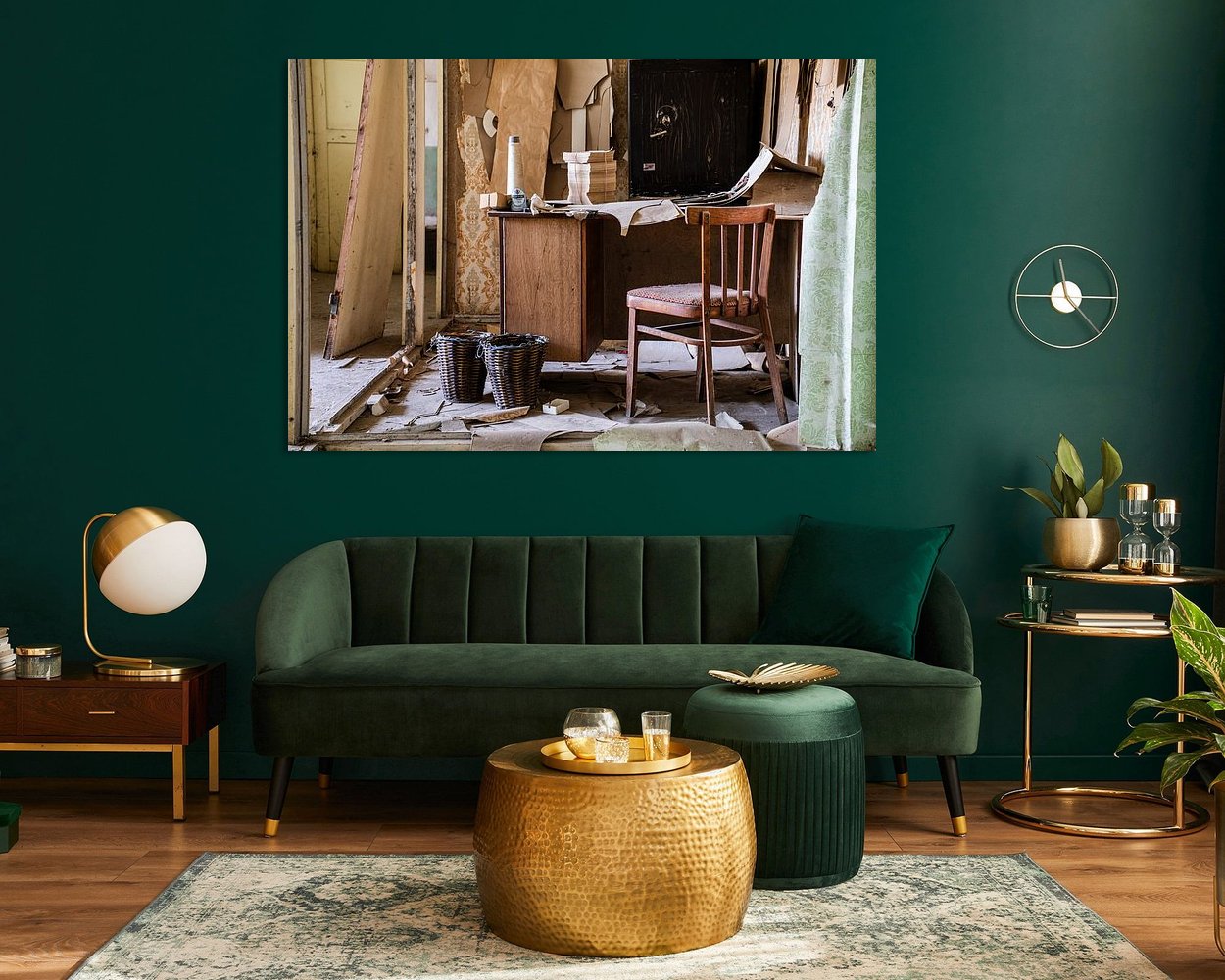 Voorbeeld van het werk in een kamer
