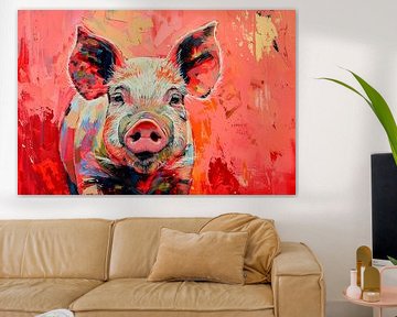 Portrait d'un cochon sur Richard Rijsdijk