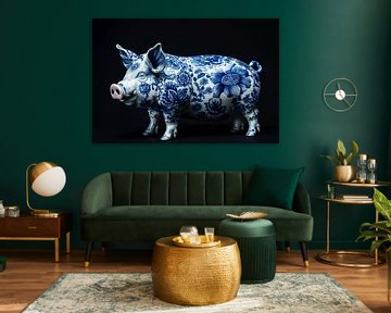 Cochon bleu de Delft sur Richard Rijsdijk