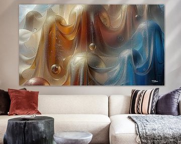 magical shapes in blue-gold-silver-pink by Gelissen Artworks