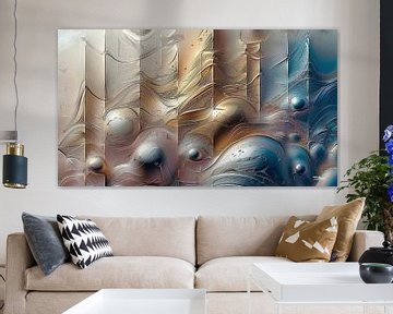 magical shapes in blue-gold-silver-pink by Gelissen Artworks