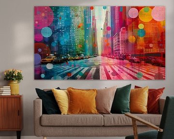 Pop art &quot ; New York City Spectrum &quot ; sur René van den Berg