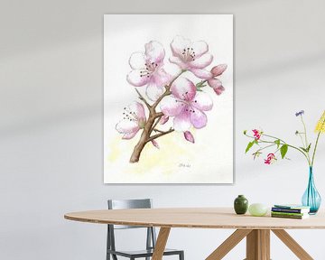 Kirschblüte in Aquarell von Sandra Steinke