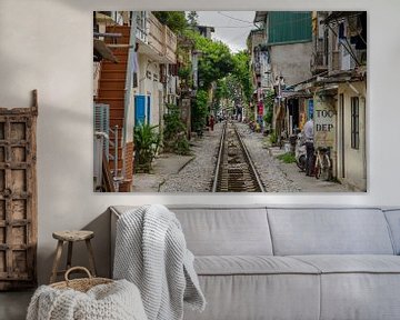 Treinrails in Hanoi - Vietnam van Jack Koning