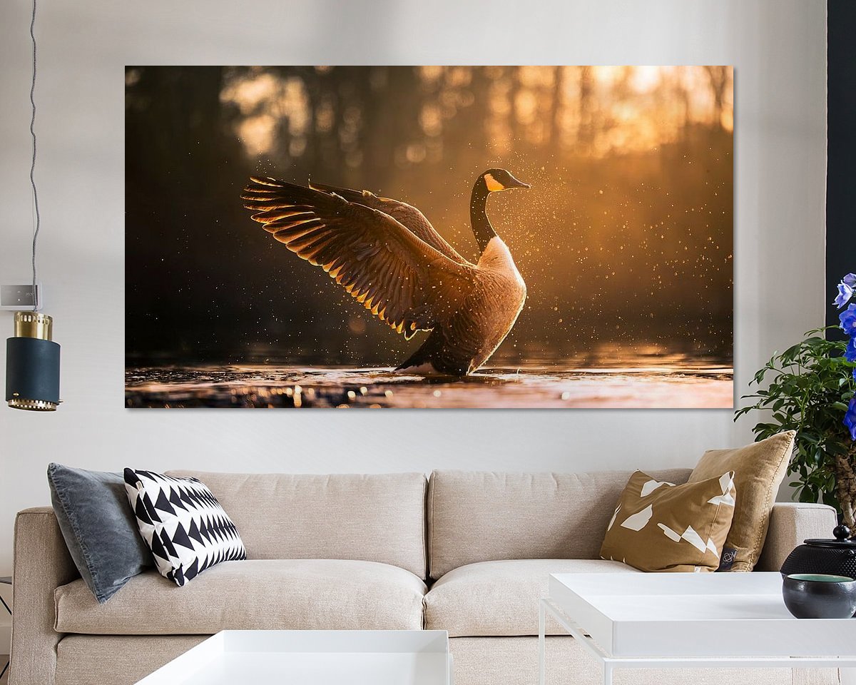 Voorbeeld van het werk in een kamer